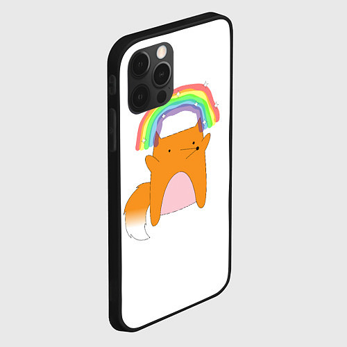 Чехол iPhone 12 Pro Rainbow Fox / 3D-Черный – фото 2