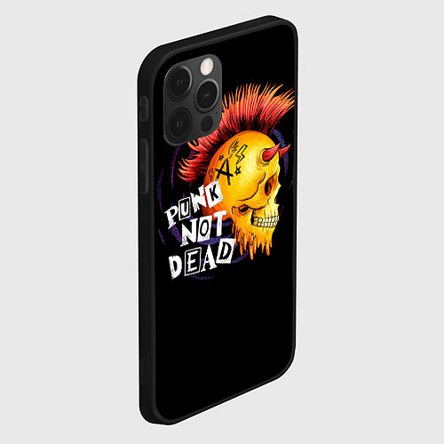 Чехол iPhone 12 Pro Череп анархиста / 3D-Черный – фото 2