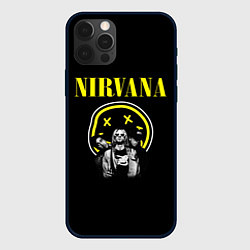 Чехол для iPhone 12 Pro NIRVANA логотип и исполнители, цвет: 3D-черный