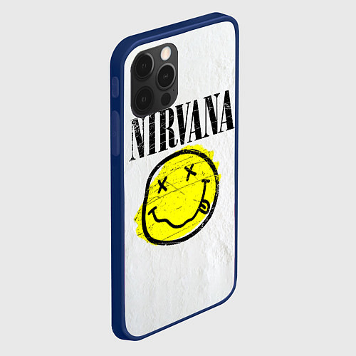 Чехол iPhone 12 Pro Nirvana логотип гранж / 3D-Тёмно-синий – фото 2