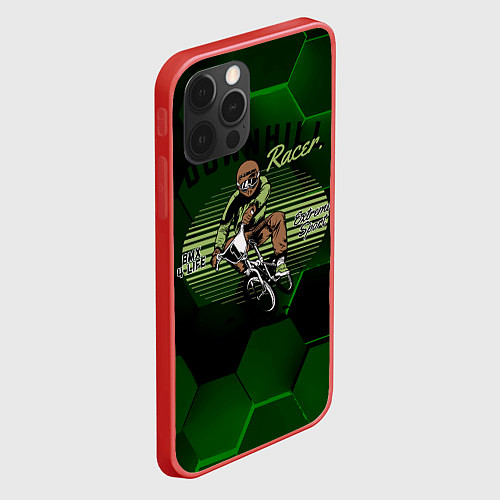 Чехол iPhone 12 Pro Велосипедист sport / 3D-Красный – фото 2