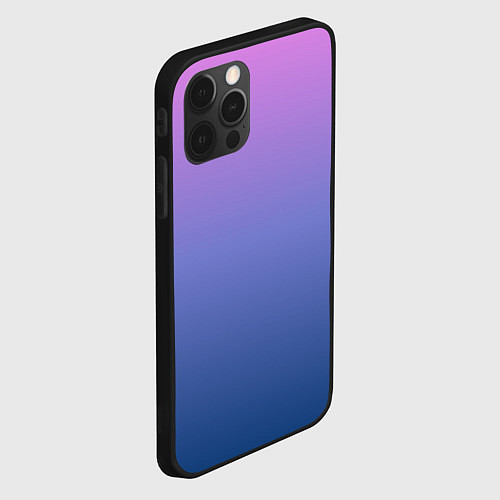 Чехол iPhone 12 Pro PINK-BLUE GRADIENT ГРАДИЕНТ / 3D-Черный – фото 2