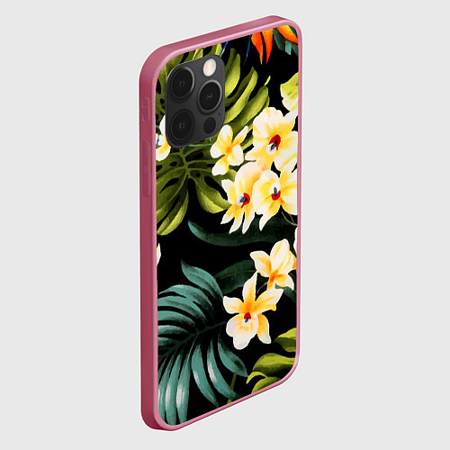 Чехол iPhone 12 Pro Vanguard floral composition Summer / 3D-Малиновый – фото 2