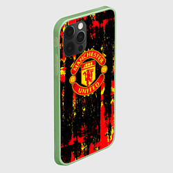 Чехол для iPhone 12 Pro Manchester united краска, цвет: 3D-салатовый — фото 2