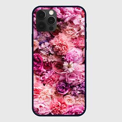 Чехол для iPhone 12 Pro BOUQUET OF VARIOUS FLOWERS, цвет: 3D-черный