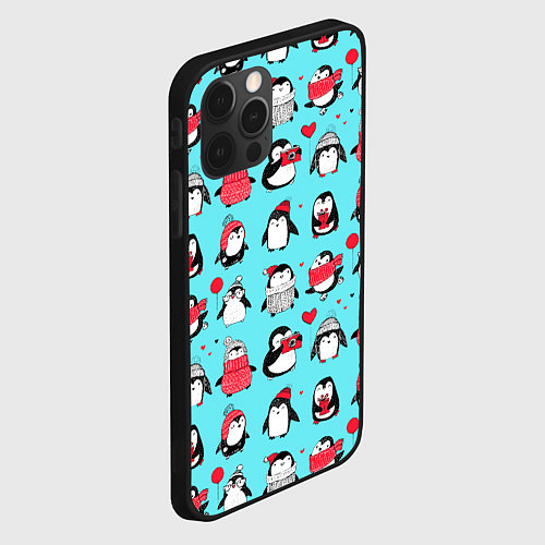 Чехол iPhone 12 Pro PENGUINS ON THE POSITIVE / 3D-Черный – фото 2