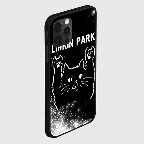 Чехол iPhone 12 Pro Группа Linkin Park и Рок Кот / 3D-Черный – фото 2