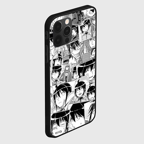 Чехол iPhone 12 Pro Tsuki ga Michibiku Isekai Douchuu pattern / 3D-Черный – фото 2