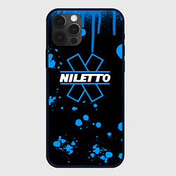 Чехол для iPhone 12 Pro Нилето niletto потёки и капли краски, цвет: 3D-черный