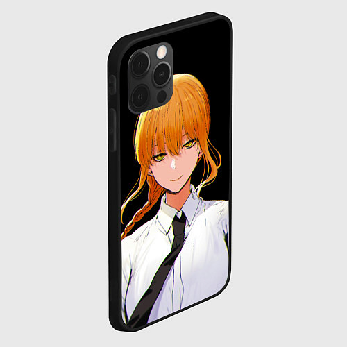 Чехол iPhone 12 Pro МАКИМА Человек бензопила аниме / 3D-Черный – фото 2