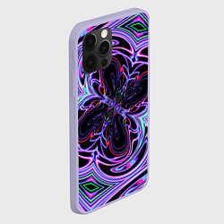 Чехол для iPhone 12 Pro Неоновые узоры и фигуры - Фиолетовый, цвет: 3D-светло-сиреневый — фото 2