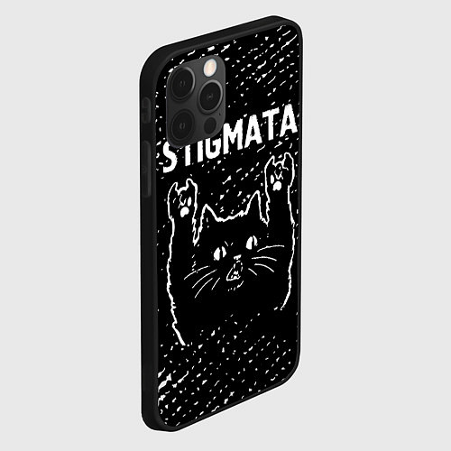 Чехол iPhone 12 Pro Группа Stigmata и Рок Кот / 3D-Черный – фото 2