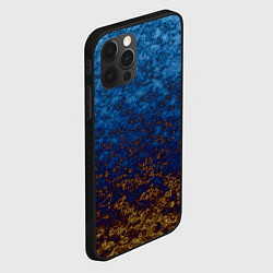 Чехол для iPhone 12 Pro Marble texture blue brown color, цвет: 3D-черный — фото 2