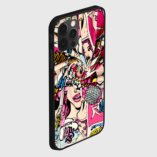 Чехол iPhone 12 Pro Twisted pop atr pattern / 3D-Черный – фото 2