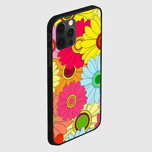 Чехол iPhone 12 Pro CHAMOMILE CHRYSANTHEMUMS / 3D-Черный – фото 2