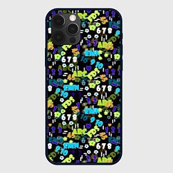 Чехол для iPhone 12 Pro Multicolored alphabet and numbers, цвет: 3D-черный