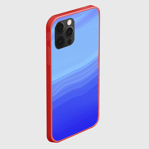 Чехол iPhone 12 Pro Blue abstract pattern / 3D-Красный – фото 2