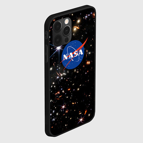 Чехол iPhone 12 Pro Самое четкое изображение ранней Вселенной NASA Лог / 3D-Черный – фото 2