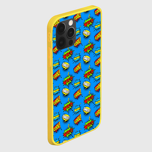 Чехол iPhone 12 Pro POP ART - стикербомбинг / 3D-Желтый – фото 2