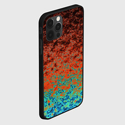 Чехол для iPhone 12 Pro Turquoise brown abstract marble pattern, цвет: 3D-черный — фото 2