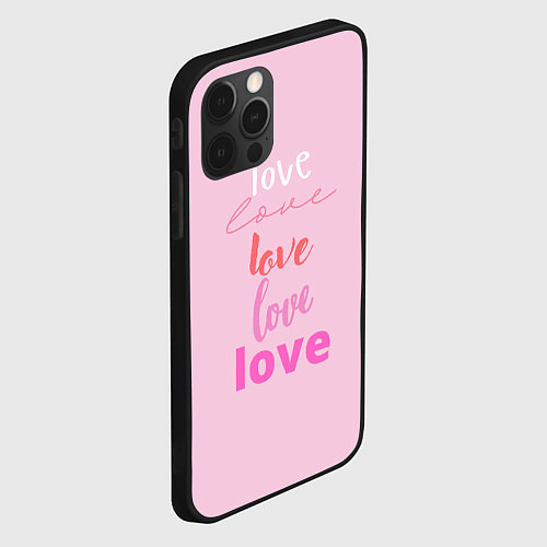 Чехол iPhone 12 Pro Love love! / 3D-Черный – фото 2