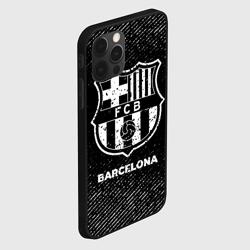 Чехол iPhone 12 Pro Barcelona с потертостями на темном фоне / 3D-Черный – фото 2