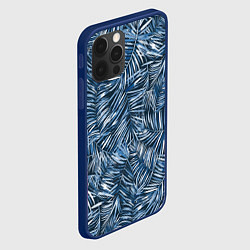Чехол для iPhone 12 Pro Тропические листья пальмы, цвет: 3D-тёмно-синий — фото 2