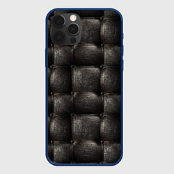 Чехол для iPhone 12 Pro Стёганая кожа, цвет: 3D-тёмно-синий