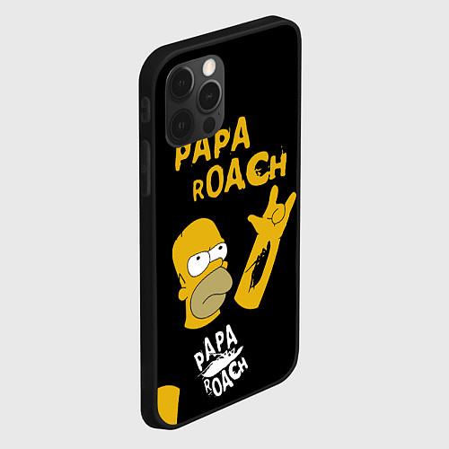 Чехол iPhone 12 Pro Papa Roach, Гомер Симпсон / 3D-Черный – фото 2