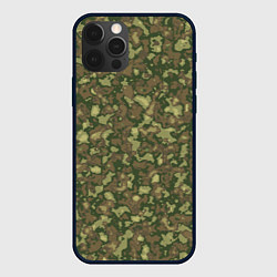 Чехол для iPhone 12 Pro Камуфляж цифровой Флора-1 пиксель, цвет: 3D-черный