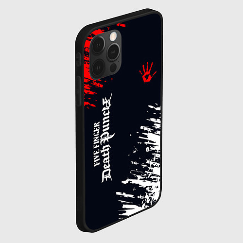 Чехол iPhone 12 Pro Five Finger Death Punch - краска / 3D-Черный – фото 2