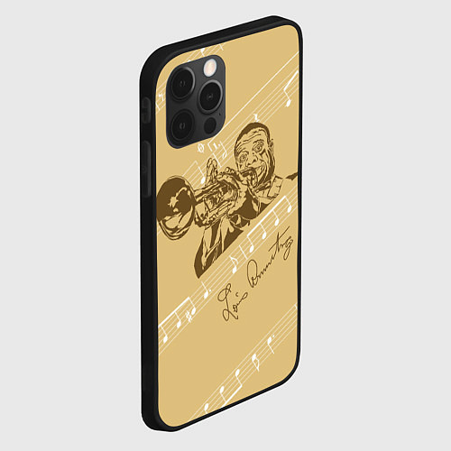 Чехол iPhone 12 Pro Великий джазмен - Луис Армстронг / 3D-Черный – фото 2