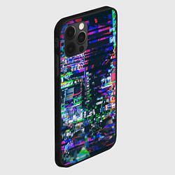 Чехол для iPhone 12 Pro Ночной город - glitch, цвет: 3D-черный — фото 2