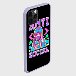 Чехол для iPhone 12 Pro Anti Social Антисоциальный, цвет: 3D-светло-сиреневый — фото 2