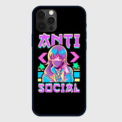 Чехол для iPhone 12 Pro Anti Social Антисоциальный, цвет: 3D-черный