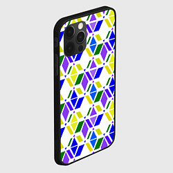 Чехол для iPhone 12 Pro Разноцветный неоновый геометрический узор, цвет: 3D-черный — фото 2