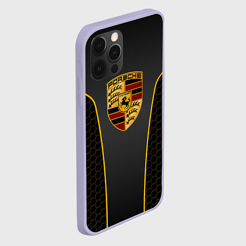 Чехол iPhone 12 Pro PORSCHE - ГОНОЧНАЯ УНИФОРМА / 3D-Светло-сиреневый – фото 2