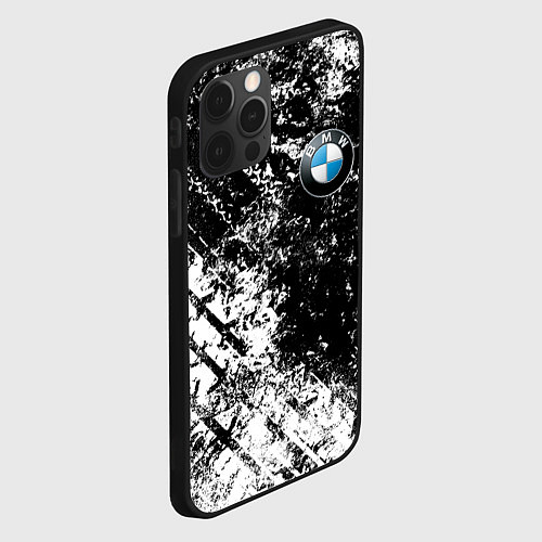 Чехол iPhone 12 Pro BMW : Испачканная ЧБ / 3D-Черный – фото 2