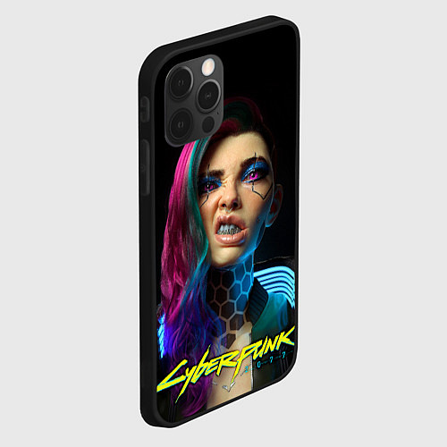 Чехол iPhone 12 Pro Cyberpunk - girl grillz / 3D-Черный – фото 2