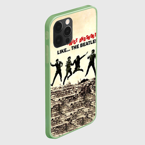 Чехол iPhone 12 Pro Twist and Shout - The Beatles / 3D-Салатовый – фото 2