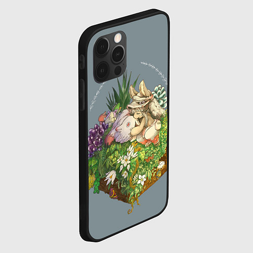 Чехол iPhone 12 Pro Наначи и Митти из аниме Made in Abyss / 3D-Черный – фото 2