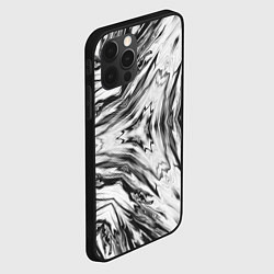 Чехол для iPhone 12 Pro Черно-белый абстрактный узор Трио, цвет: 3D-черный — фото 2