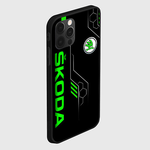 Чехол iPhone 12 Pro SKODA - БРОНЯ БУДУЩЕГО / 3D-Черный – фото 2