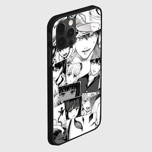 Чехол iPhone 12 Pro Игра Дарвина паттерн / 3D-Черный – фото 2