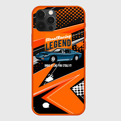 Чехол для iPhone 12 Pro Street racing Legend retro, цвет: 3D-красный