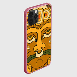 Чехол для iPhone 12 Pro Polynesian tiki CALM, цвет: 3D-малиновый — фото 2