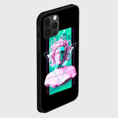 Чехол iPhone 12 Pro Бюст Горгоны / 3D-Черный – фото 2