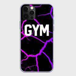 Чехол для iPhone 12 Pro Gym - Трещины неоновые, цвет: 3D-светло-сиреневый