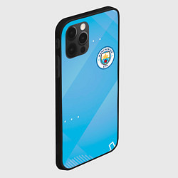 Чехол для iPhone 12 Pro Manchester city Голубая абстракция, цвет: 3D-черный — фото 2