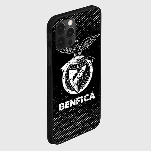 Чехол iPhone 12 Pro Benfica с потертостями на темном фоне / 3D-Черный – фото 2